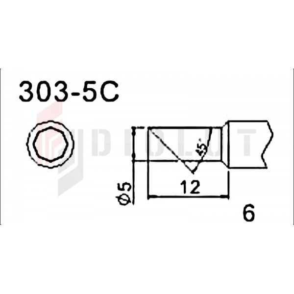 Grot Q303-5C ścięty 5mm z czujnikiem temperatury do QUICK202D
