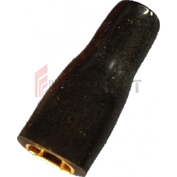 ZKF-2.5mm2-4.8BK Konektor żeński złocony, czarna osłona