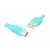 Kabel USB - microUSB 1m, płaski, niebieski.