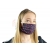 Maska ochronna wielokrotnego użytku 3-warstwowa, Czarna w różowe gwiazdki