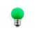 Żarówka LED kulka E27 230V 1W zielona.