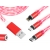 Kabel USB magnetyczny 3w1 red KK21W podświetlenie LED (jasno-czerwony).