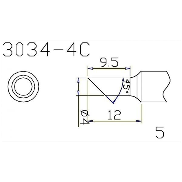 Grot Q305-4C ścięty 4mm z czujnikiem temperatury do QUICK303D