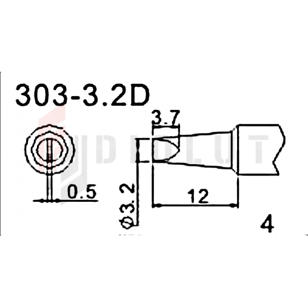 Grot Q303-3.2D dłuto 3,2mm z czujnikiem temperatury do QUICK202D