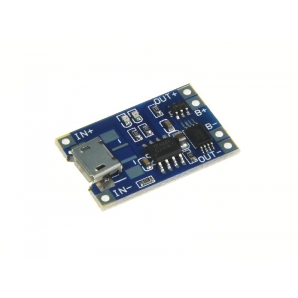 Zasilacz buforowy - Ładowarka Micro USB 1A do Li-Ion Li-Poly 18650 - na TP4056