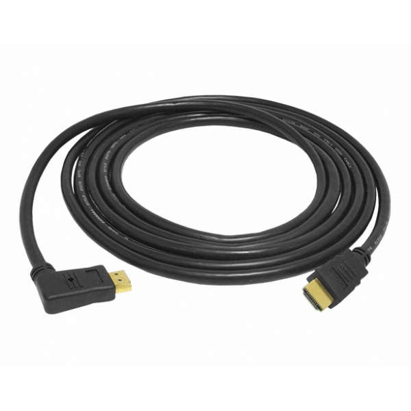 Kabel HDMI wtyk kątowy - wtyk prosty, 1,5m, Cu HQ.