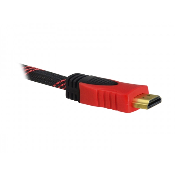 Kabel HDMI-HDMI v1.4, 10m, czerwony.