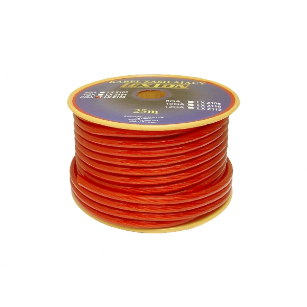 Kabel zasilający LEXTON 6GA/8mm CCA czerwony