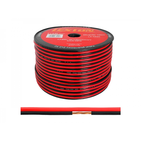 Kabel głośnikowy LEXTON 2x2.50 CCA czarno/czerwony