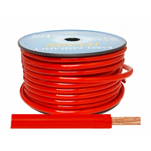 Kabel zasilający LEXTON 4GA/10mmCCA, czerwony.
