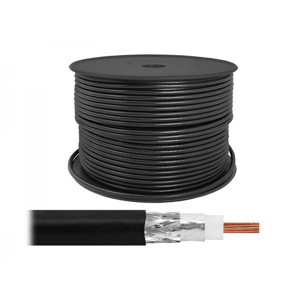 Kabel koncentryczny H155 100m, czarny 50 Ohm.