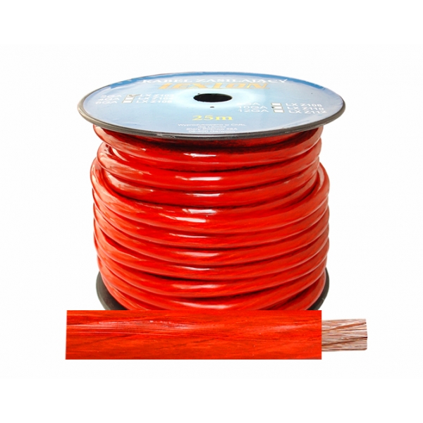 Kabel zasilający LEXTON 2GA/12mm CCA, czerwony.