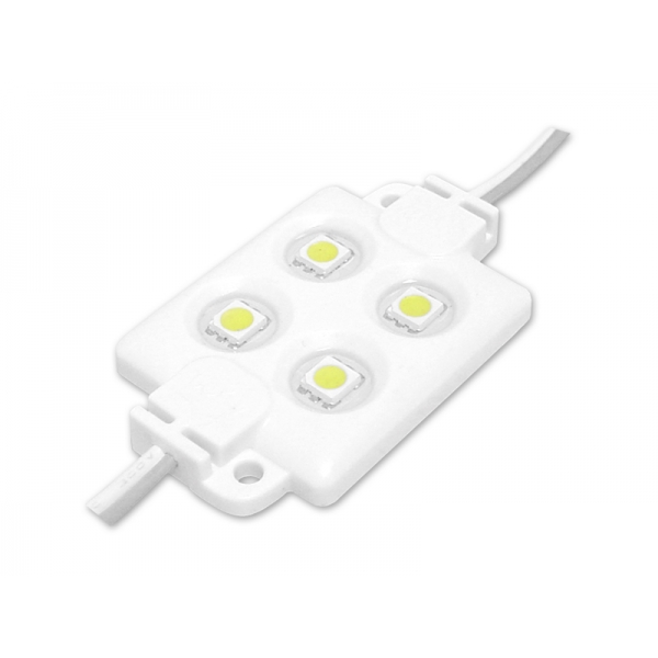 Moduł LED-5050 4 diody, światło zimne białe, wodoodporny.