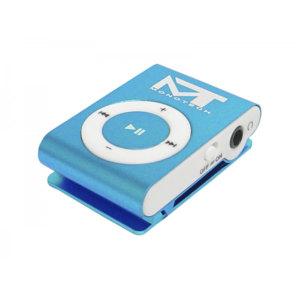 Odtwarzacz MP3 mini Mono-Tech, niebieski.