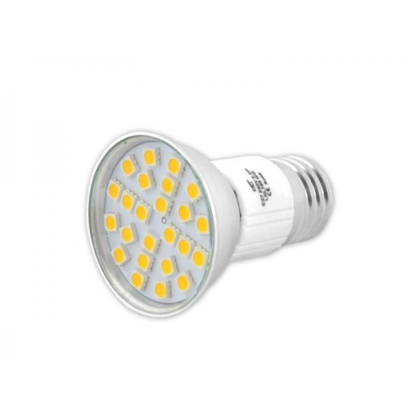 Żarówka 24 LED LTC SMD5050, E27/230V, światło ciepłe białe.