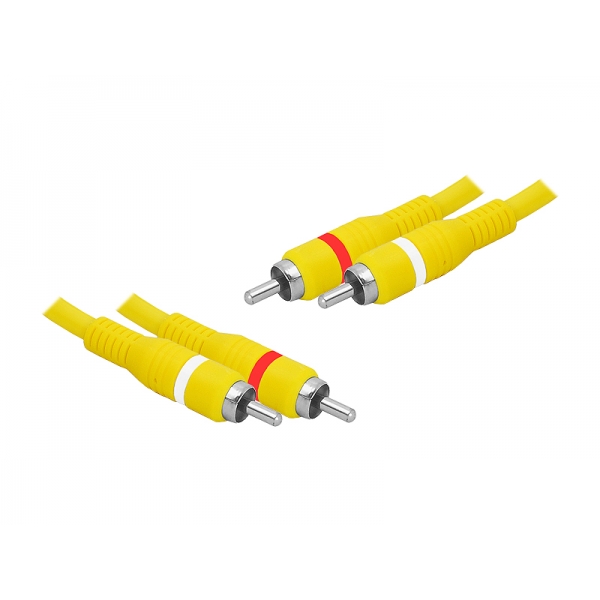 Kabel 2 wtyki RCA - 2 wtyki RCA. 5m żółty