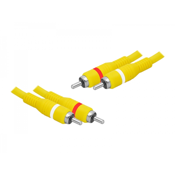 Kabel 2 wtyki RCA - 2 wtyki RCA. 3m żółty