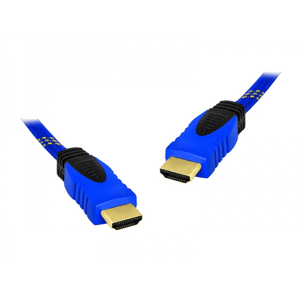 Kabel HDMI-HDMI 10m niebieski v1.4.