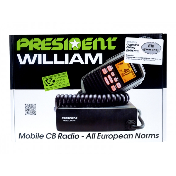 Radio CB PRESIDENT WILLIAM ASC AM/FM.