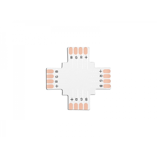 Złącze (konektor) taśmy LED PCB typu "+" 10mm RGB, 4pin.