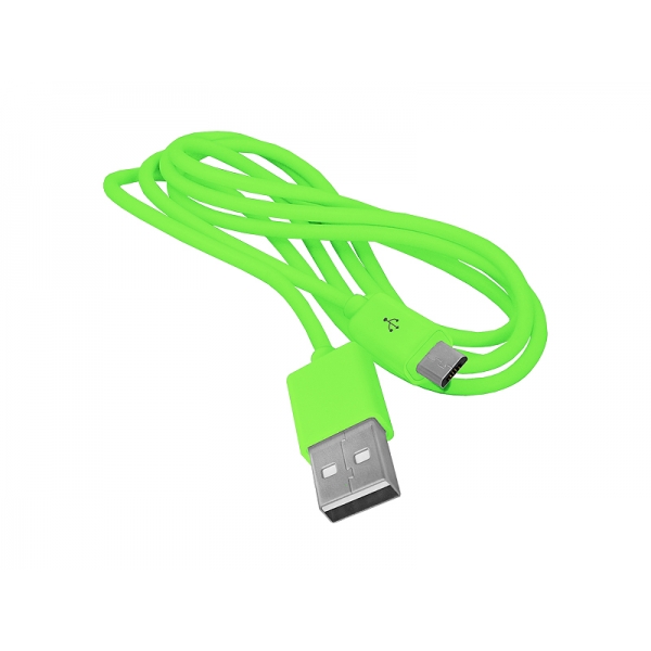 Kabel USB - microUSB, 1m, zielony.