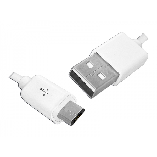 Kabel USB -microUSB, 1m, biały.