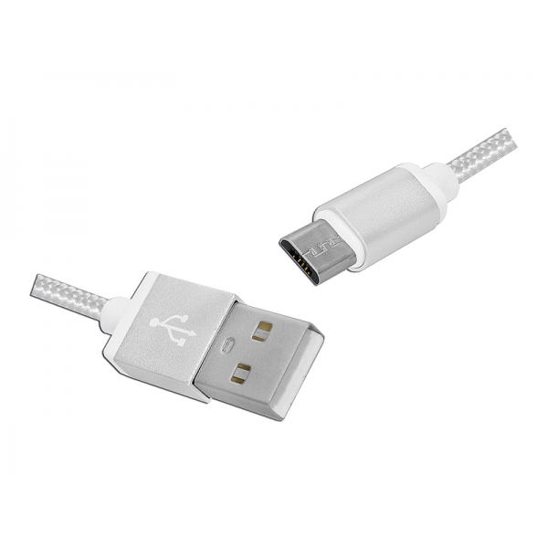 Kabel USB -microUSB, 1m, biały.
