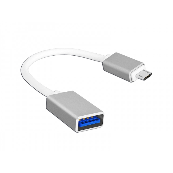 Kabel OTG: wtyk MicroUSB - gniazdo USB, 20cm.