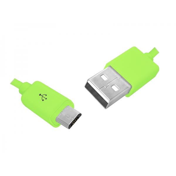 Kabel USB-micro USB 1,5m, zielony, HQ.