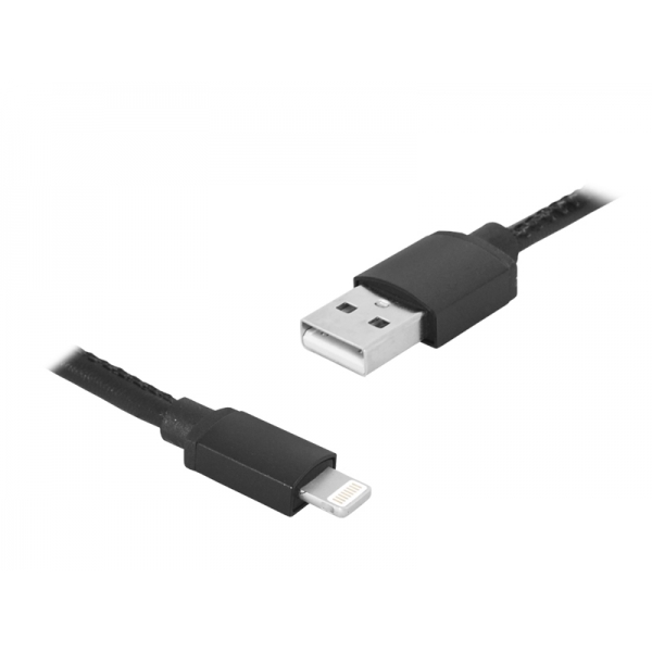 Kabel USB-Iphone, 1m, czarny, skórzany.