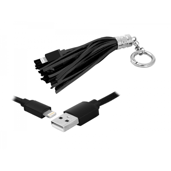 Kabel USB-Iphone brelok, czarny.