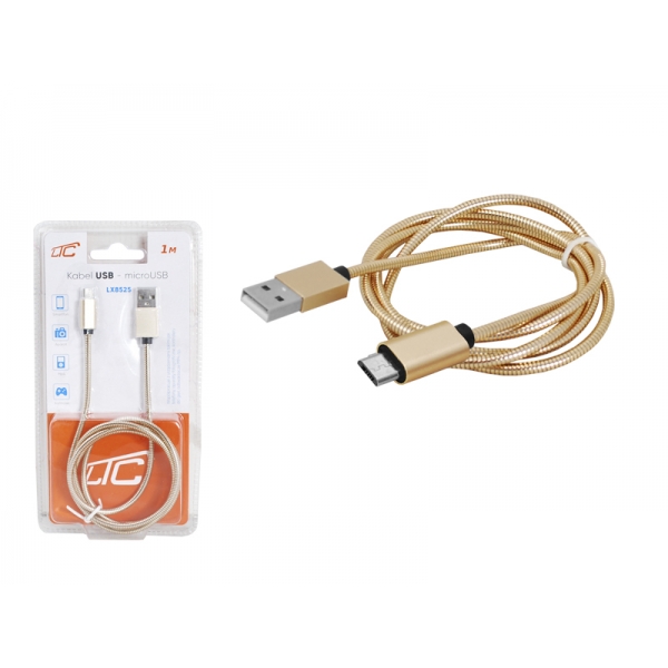 Kabel USB-microUSB 1m, złoty.