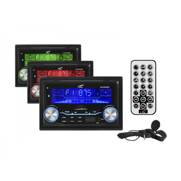 Radio samochodowe LTC AVX2000 2DIN USB / SD / MMC / MP3 / BT / MIC / APP.