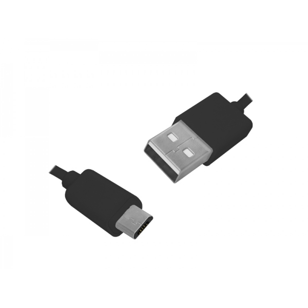 Kabel USB - microUSB, 3m, czarny.