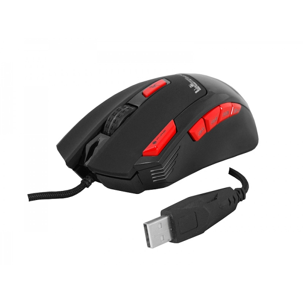 Mysz przewodowa LTC 1,7m Gaming dla graczy RGB/LED 9D/6000DPI SCORPION Czarna