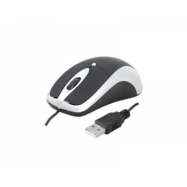 LTC Mysz optyczna przewodowa USB HADES, czarno-srebrna.