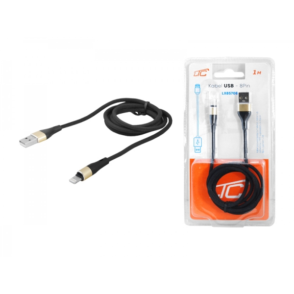 Kabel USB - IPHONE 8pin, 1m, czarny.