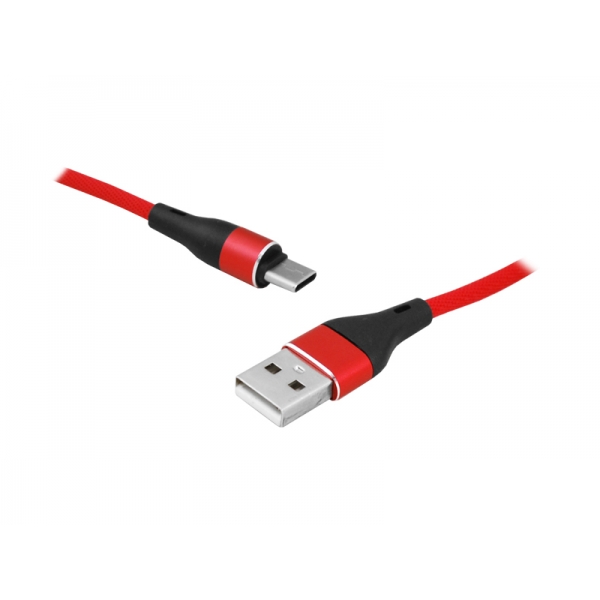 Kabel USB - Type-C, 1m, czerwony.