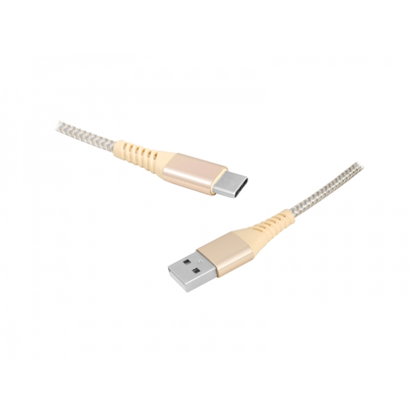 Kabel USB - Type-C, 1m, złoty.