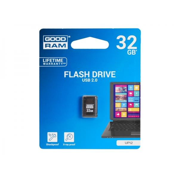Pendrive GOODRAM 32GB, UPI2 BLACK, USB 2.0, czarny.