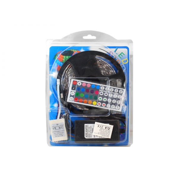 Zestaw: Sznur diod.RGB IP65 300diod SMD5050 5m +sterownik +zasilacz.