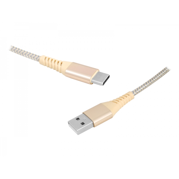 Kabel USB - Type-C 2m złoty.
