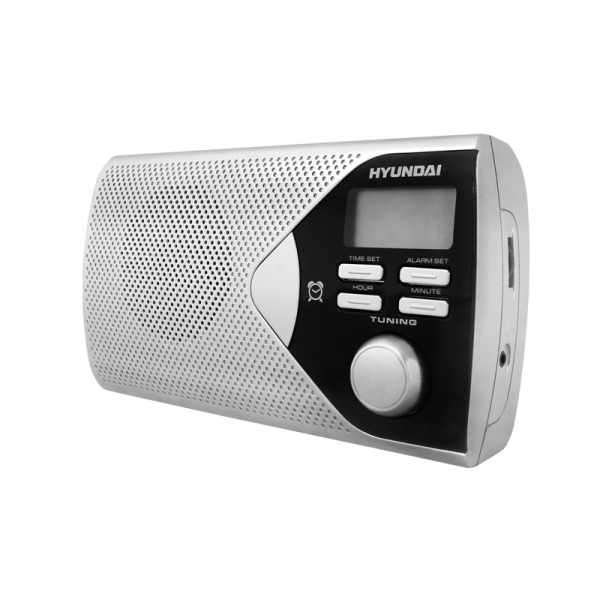 Radio przenośne HYUNDAI PR200S wyświetlacz LCD, zegar, budzik, AUX srebrne.