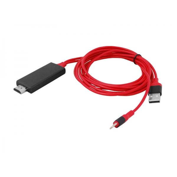 Kabel IPHONE MHL HDMI/Lightning + USB 2M.