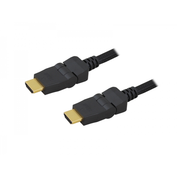 Kabel HDMI M/M 2m kątowy z regulacją.