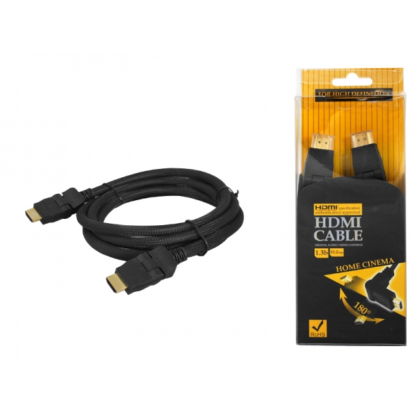 Kabel HDMI M/M 2m kątowy z regulacją.