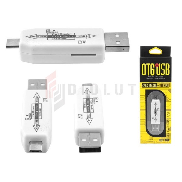 Adapter micro USB wtyk -  gniazdo USB/SD HUB.