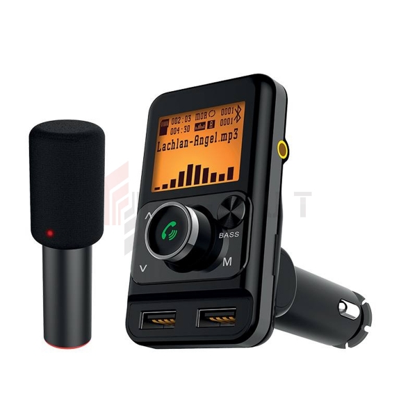 Transmiter FM LTC Bluetooth  z mikrofonem Karaoke 2xUSB 1+2,4A TR225.