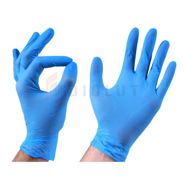 Rękawice ochronne nitrylowe bezpudrowe 200szt. rozmiar L.