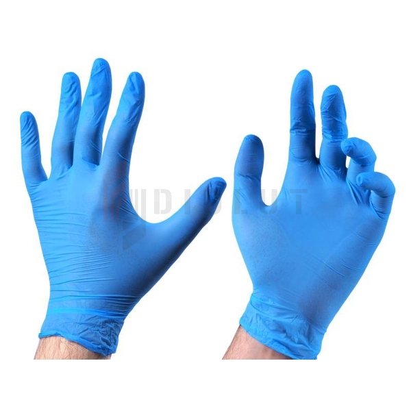 Rękawice ochronne nitrylowe bezpudrowe 200szt. rozmiar L.